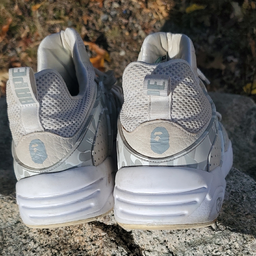 Bape Puma Trinomic Blaze Of Glory Camo Gray White Sneakers Size 10 - Picture 3 of 15